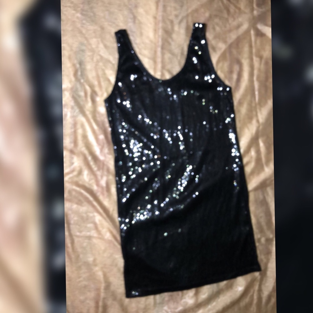 Black sequined Ecko unlimited pencil dress
